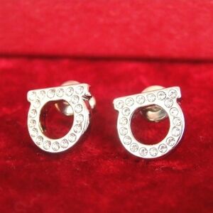 Salvatore Ferragamo Gancini Crystal Earrings FULL INCLUSION